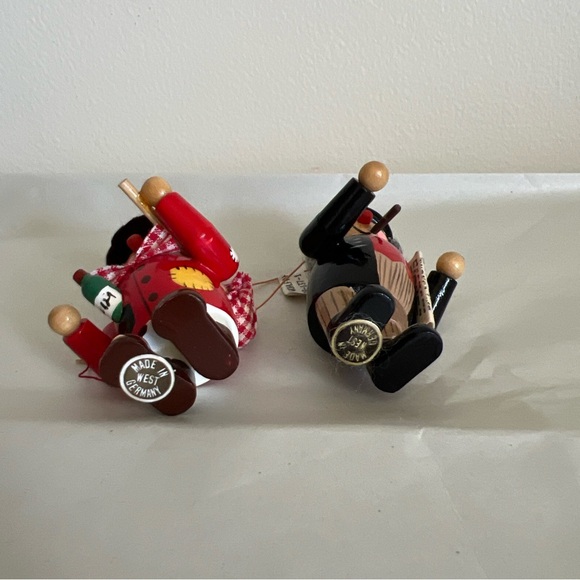 (2) Kathe Wohlfahrt Wooden Ornaments Hobo and Smoker w/tags - Picture 5 of 5